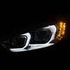 ANZO 2014-2015 Mazda 6 Projector Headlights w/ Plank Style Design Chrome