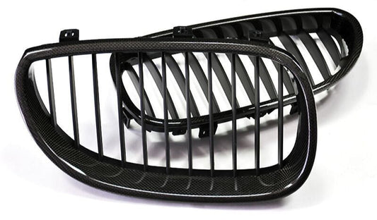 AutoTecknic Replacement Carbon Fiber Front Grilles BMW E60 Sedan / E61 Wagon | 5 Series including M5