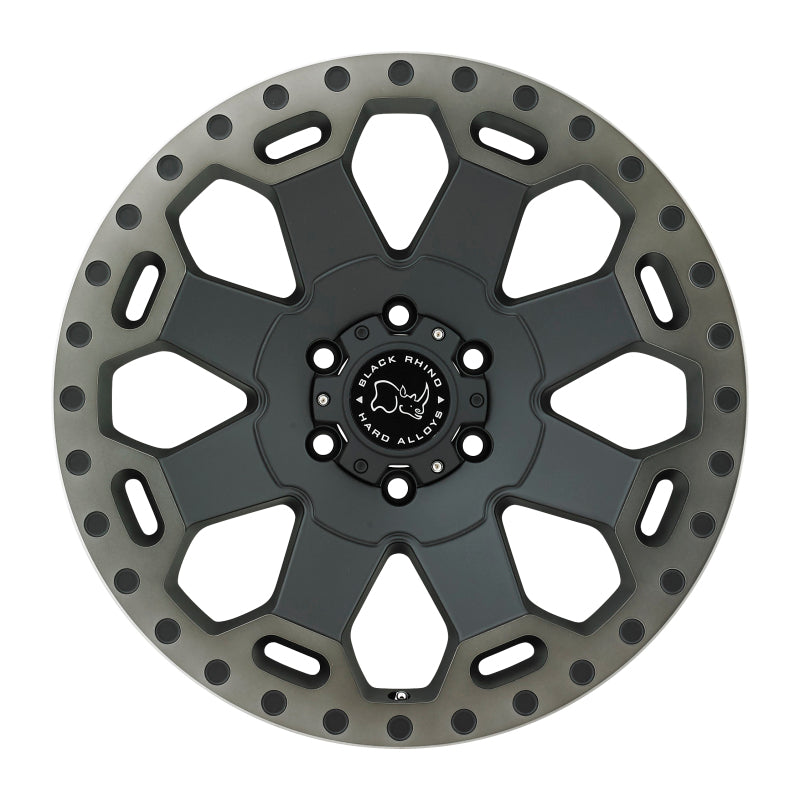 18x8.0 Black Rhino Warlord Matte Black w/Machined Dark Tint Lip