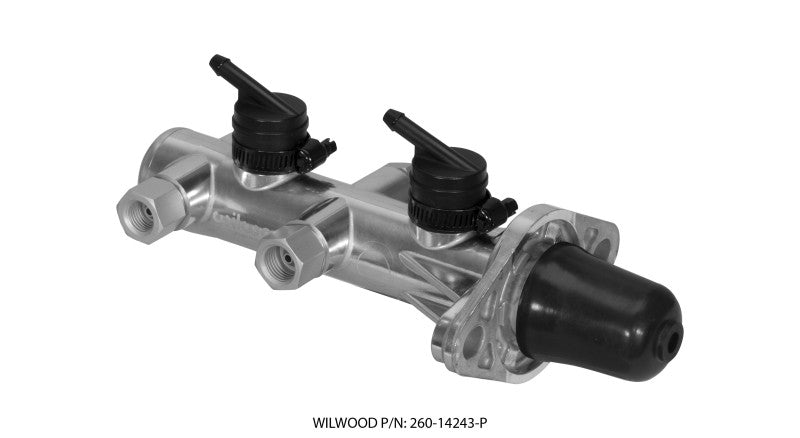 Wilwood Tandem Remote Master Cylinder - 1in Bore Ball Burnished