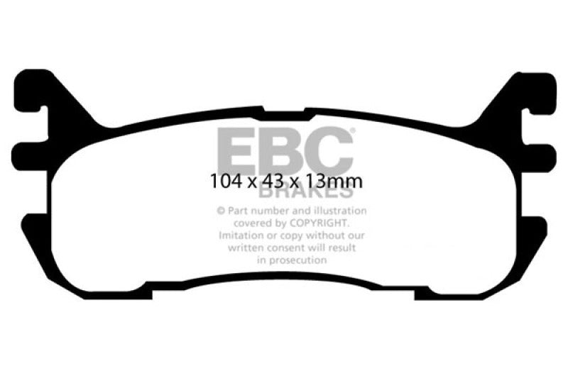 EBC Greenstuff Rear Brake Pads 1997-2003 Ford Escort / 1994-2005 Mazda Miata / 1995-1998 Protege