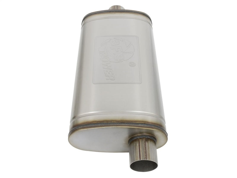 aFe MACHForce XP SS Muffler 3in Center Inlet / 3in Offset Outlet 22in L x 11n W x 6in H Body