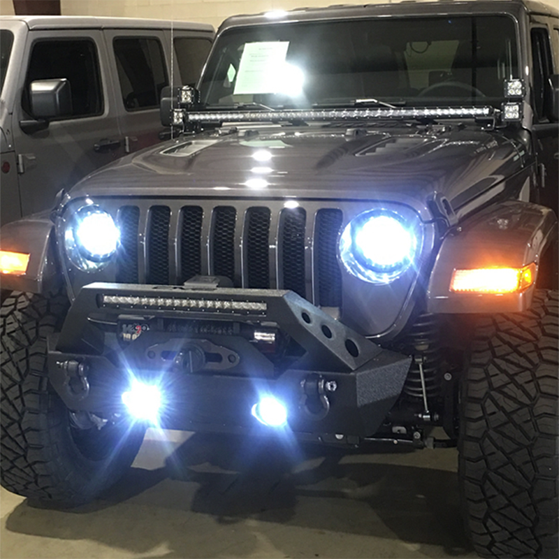 Jeep Wrangler JL / Gladiator 9" Quake LED HD Headlights / 4" HD Fog Lights Tempest Series