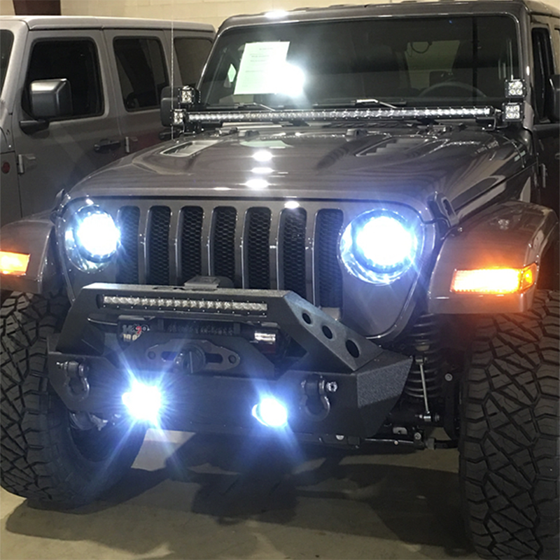 2018-2019 Jeep Wrangler JL 9" Quake LED HD Headlights / 4" HD Fog Lights Tempest Series