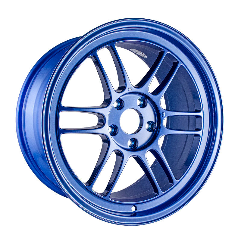 18x9.5 Enkei RPF1 5x114.3 38mm Offset 73mm Victory Bore Blue Wheel