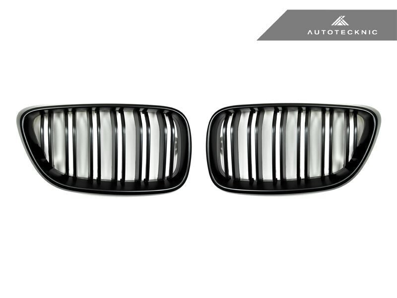 Autotecknic Replacement Dual-Slats Stealth Black Front Grilles BMW F22 2-Series