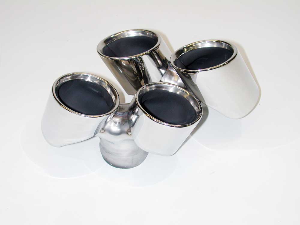 Racing Dynamics 2012-2016 Porsche 991 Sport Quad Chrome Tailpipe Tips (90mm)