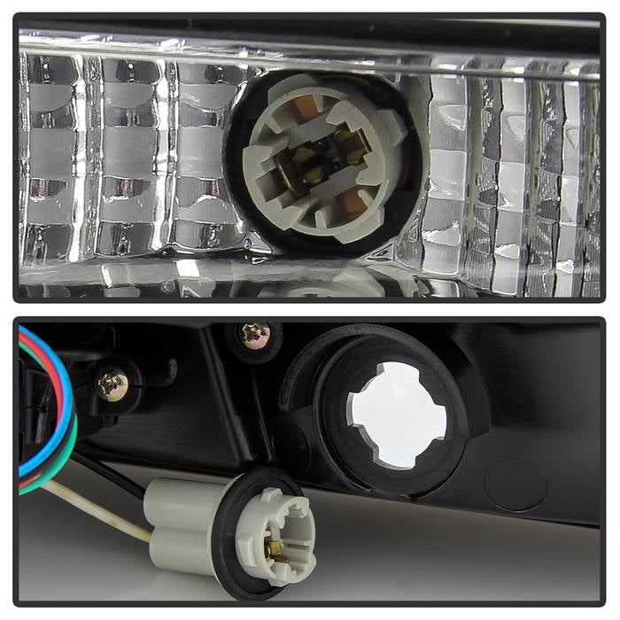 2005-2009 Ford Mustang (White Light Bar) LED Tail Lights - Black