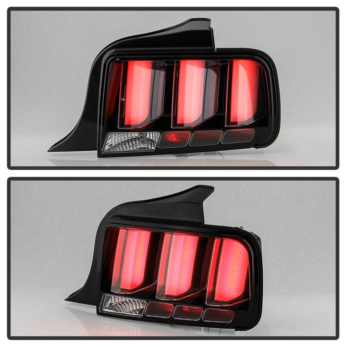 2005-2009 Ford Mustang (White Light Bar) LED Tail Lights - Black