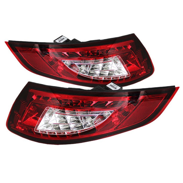 2005-2008 Porsche 997 LED Tail Lights - Red Clear