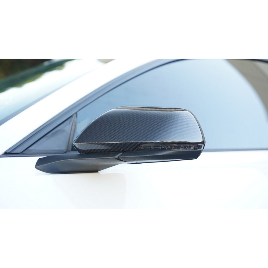 APR Carbon Fiber Replacement Mirror Covers w/ Turn Signals 2015-up Ford Mustang