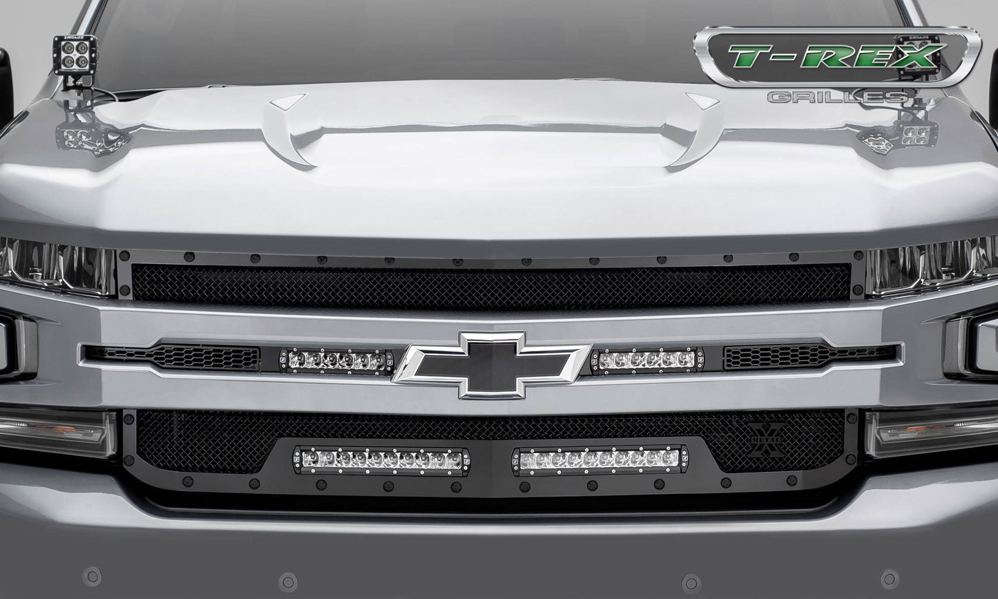T-Rex 2019 Chevrolet Silverado 1500 Stealth Torch Grille, 1 Pc, Replacement (Black Mild Steel)