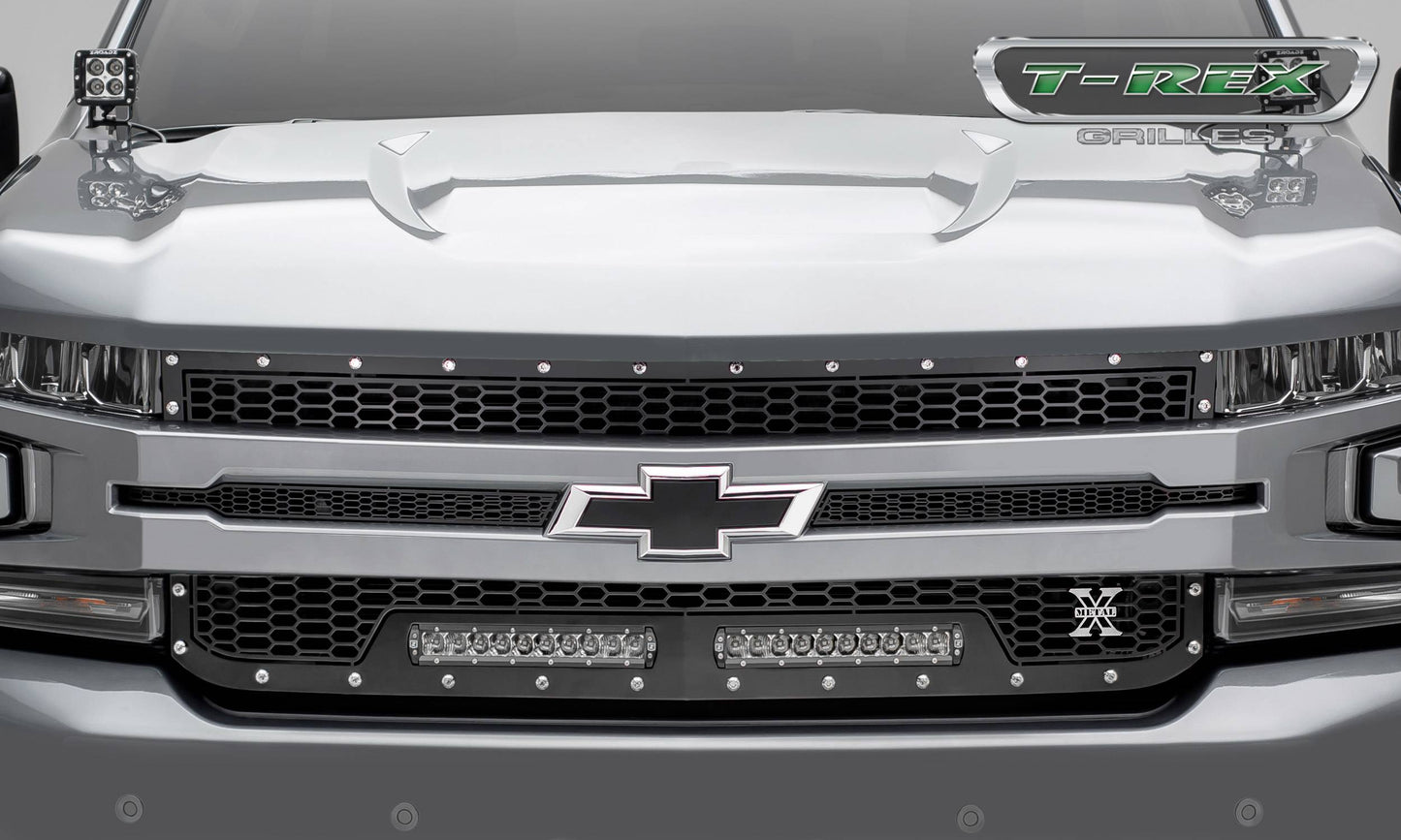 T-Rex 2019 Chevrolet Silverado 1500 Laser Torch Grille, 1 Pc, Replacement (Black Mild Steel)
