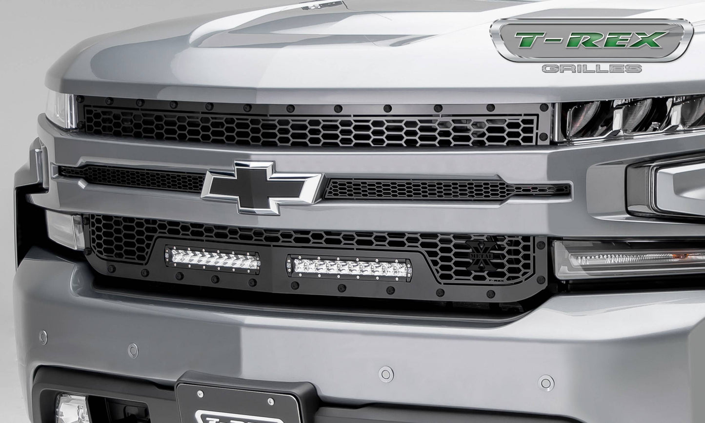 T-Rex 2019 Chevrolet Silverado 1500 Stealth Laser Torch Grille, 1 Pc, Replacement (Black Mild Steel)