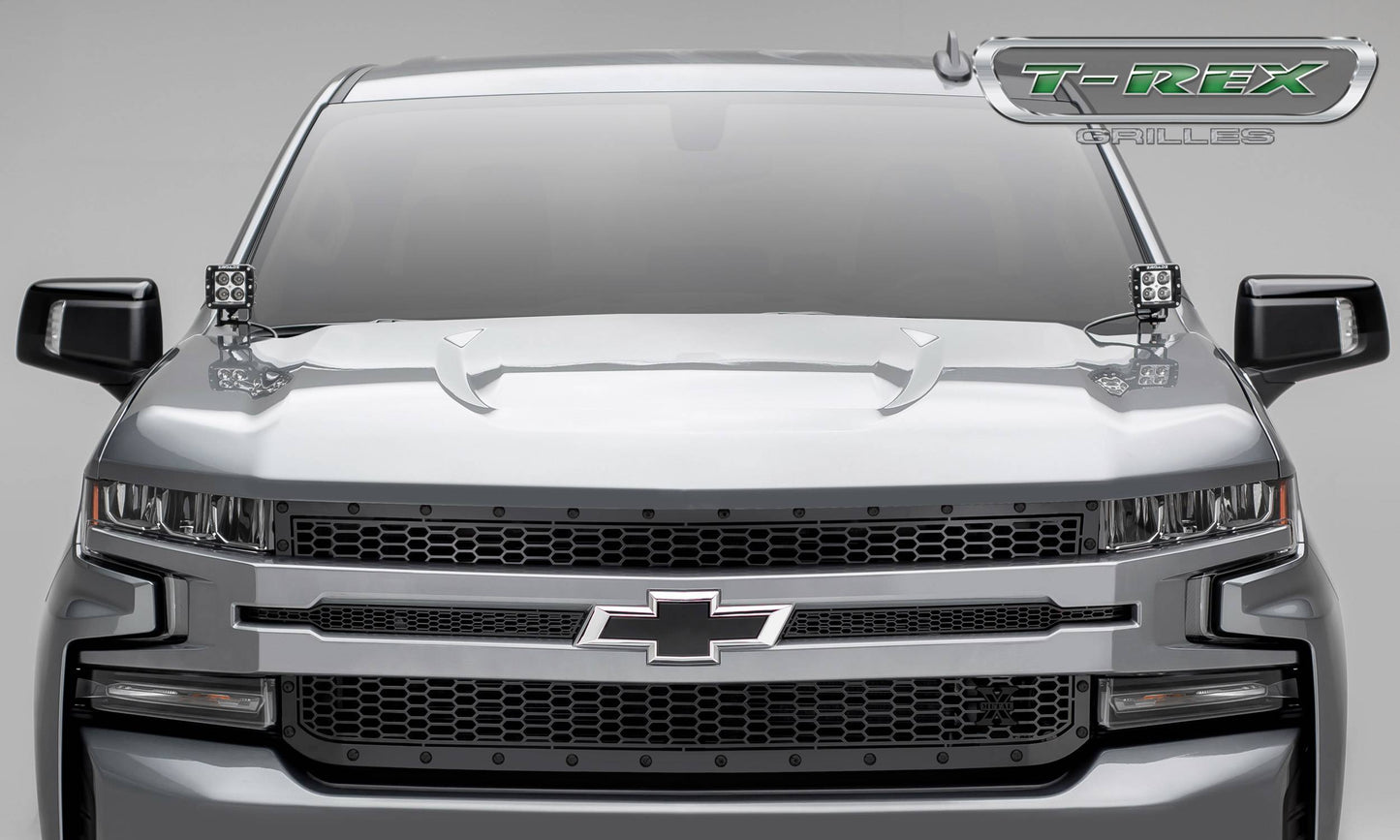 T-Rex 2019 Chevrolet Silverado 1500 Stealth Laser X Grille, 1 Pc, Replacement (Black Mild Steel)
