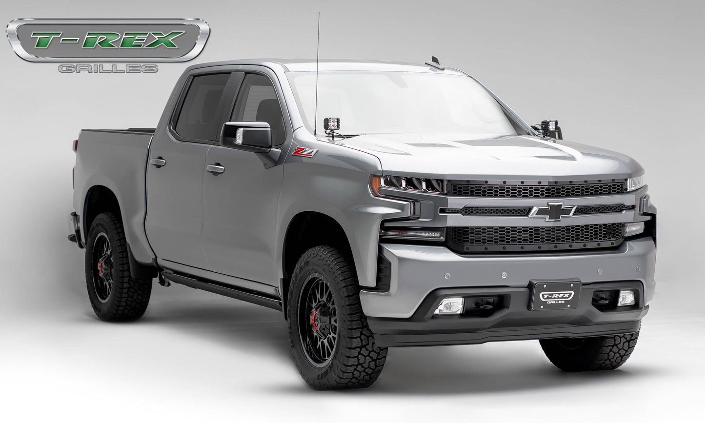 T-Rex 2019 Chevrolet Silverado 1500 Stealth Laser X Grille, 1 Pc, Replacement (Black Mild Steel)