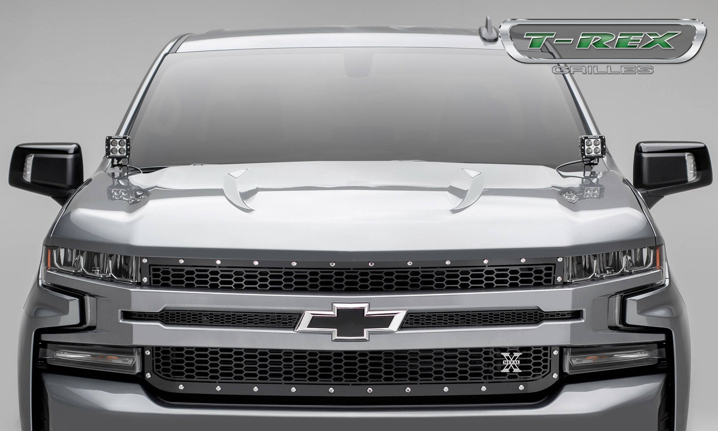 T-Rex 2019 Chevrolet Silverado 1500 Laser X Grille, 1 Pc, Replacement (Black Mild Steel)