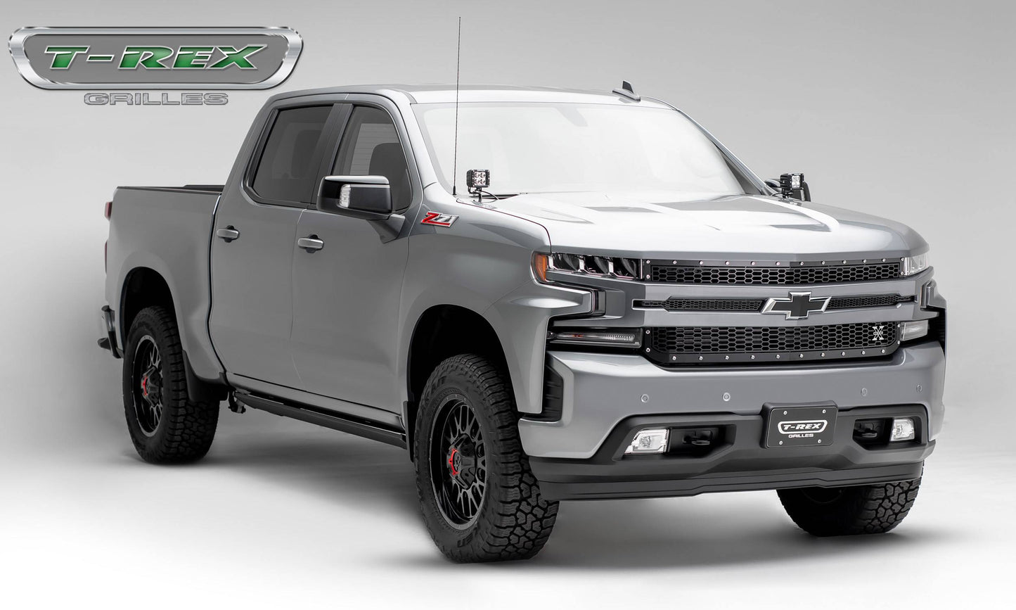 T-Rex 2019 Chevrolet Silverado 1500 Laser X Grille, 1 Pc, Replacement (Black Mild Steel)