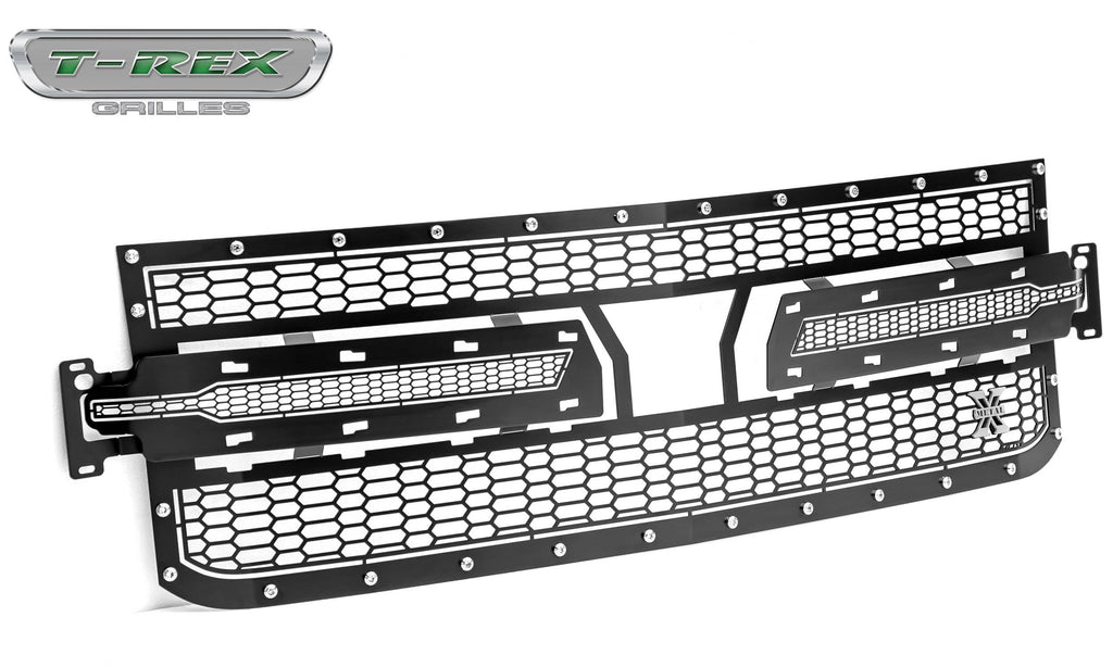 T-Rex 2019 Chevrolet Silverado 1500 Laser X Grille, 1 Pc, Replacement (Black Mild Steel)