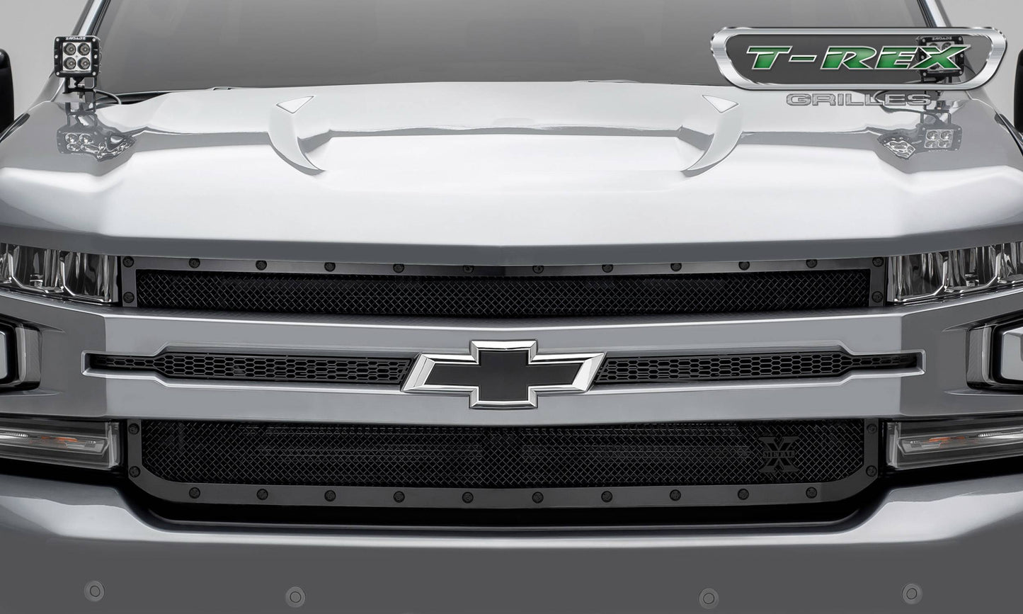 T-Rex 2019 Chevrolet Silverado 1500 Stealth X-Metal Grille, 1 Pc, Replacement (Black Mild Steel)