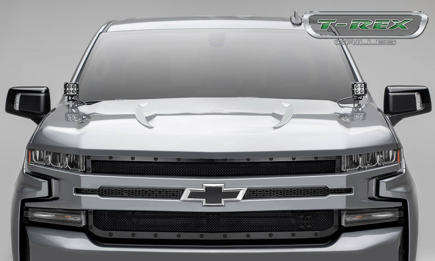 T-Rex 2019 Chevrolet Silverado 1500 Stealth X-Metal Grille, 1 Pc, Replacement (Black Mild Steel)