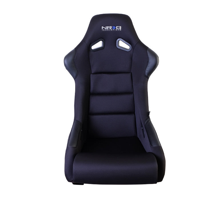 NRG Innovations FRP-600WT Fiberglass Fixed Back Racing Seat - Large - White Shell / Black Fabric