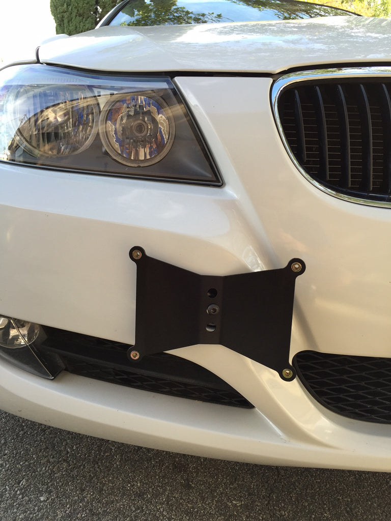 DARKSIDE Front Tow Hook License Plate Mount 20052012 BMW 3 Series E90 Darkside Motoring