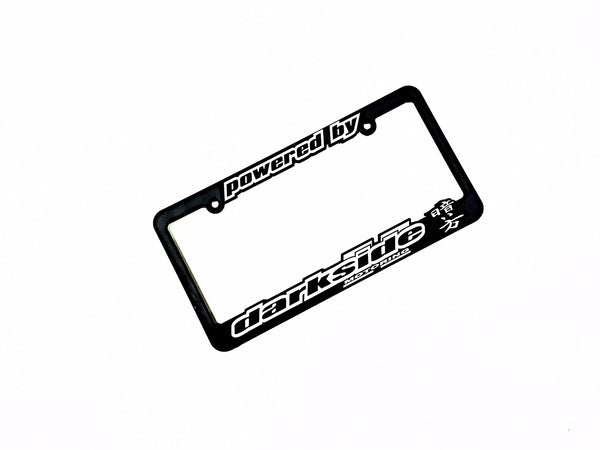 Darkside Motoring Powered By License Plate Frame Silver
