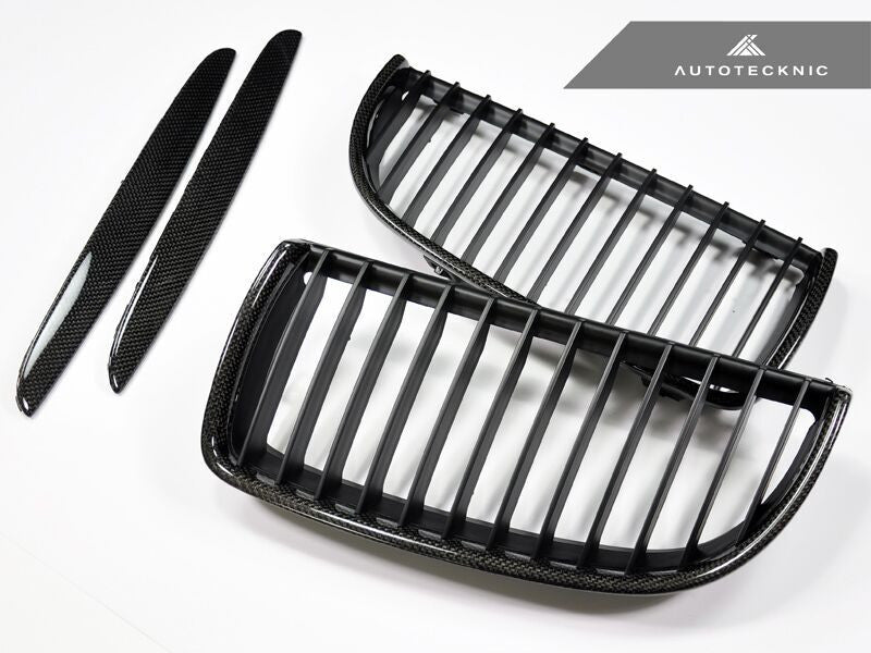 AutoTecknic Replacement Carbon Fiber Front Grilles BMW E90 Sedan / E91 –  Darkside Motoring