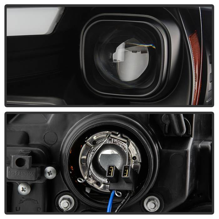 2009-2018 Dodge Ram 1500 / 2010-2019 Ram 2500/3500 Version 2 Projector Headlights - Halogen Model Only- Black Housing (Not Compatible With Factory Projector And LED DRL)