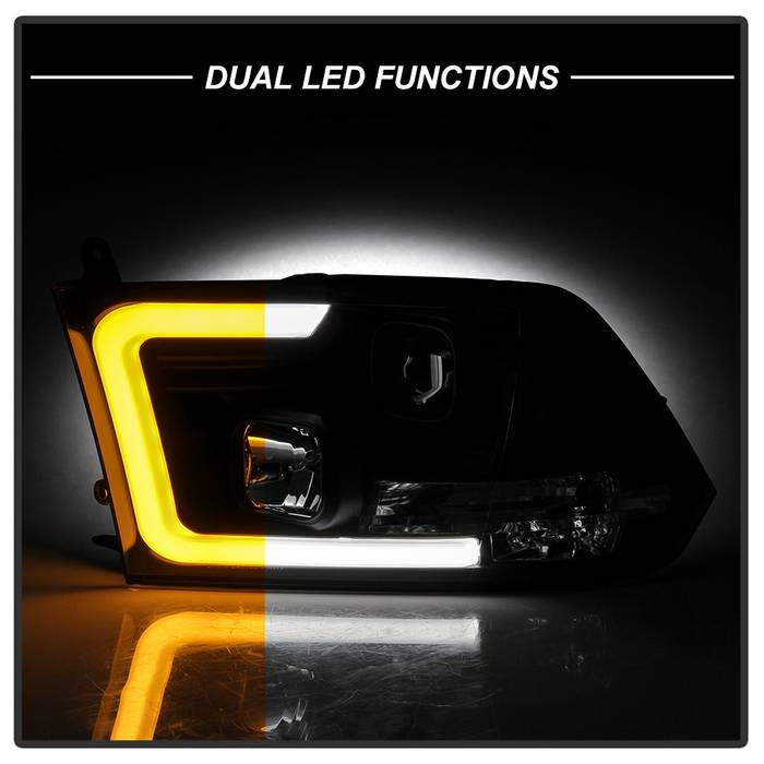 2009-2018 Dodge Ram 1500 / 2010-2019 Ram 2500/3500 Version 2 Projector Headlights - Halogen Model Only- Chrome Housing (Not Compatible With Factory Projector And LED DRL)