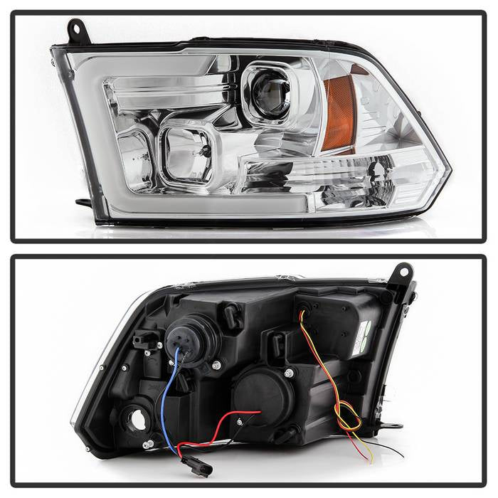 2009-2018 Dodge Ram 1500 / 2010-2019 Ram 2500/3500 Version 2 Projector Headlights - Halogen Model Only- Chrome Housing (Not Compatible With Factory Projector And LED DRL)