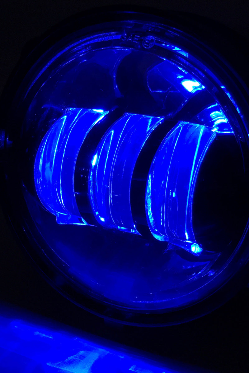 Jeep JK/CJ/TJ  4" 30 Watt Fog Light RGB Accent Quad Lock/Interlock Black Reflector Tempest Series