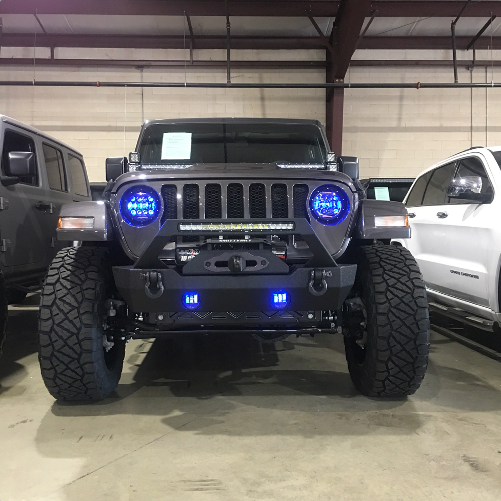 Jeep JK/CJ/TJ  4" 30 Watt Fog Light RGB Accent Quad Lock/Interlock Black Reflector Tempest Series