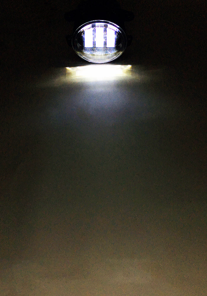 Jeep JK/CJ/TJ  4" 30 Watt Fog Light RGB Accent Quad Lock/Interlock Black Reflector Tempest Series