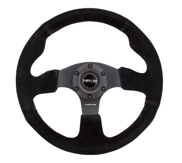 NRG Race Series Steering Wheel Black Suede, Black Stitch (320mm)