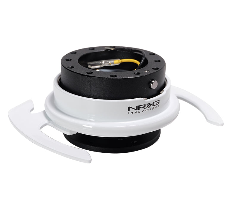 NRG Gen 4.0 Black/White Ring Steering Wheel Quick Release