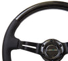 NRG Carbon Fiber Series Steering Wheel Carbon Fiber/Air Leather with Black Stitching (350mm) 1.5" Deep