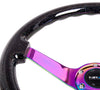 NRG Deep Dish Series Steering Wheel (3" Deep) Black Sparkled Wood Grain, Neo Chrome 3 Spoke Center (350mm)