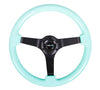 NRG Deep Dish Series Steering Wheel (3" Deep) Mint Fresh Wood Grain, Black Center (350mm)