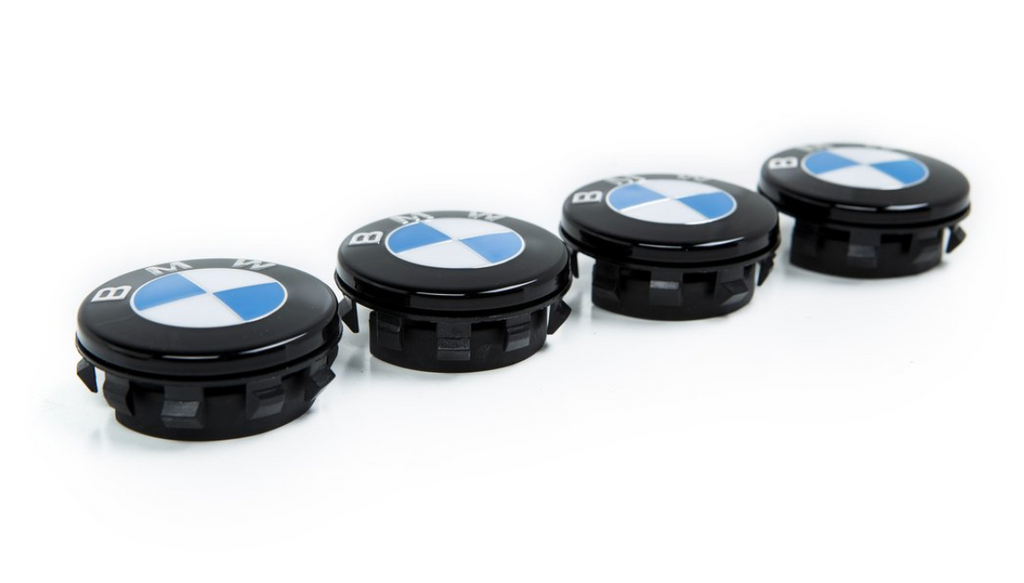 BMW Painted Floating Wheel Center Cap Set – 68mm & 56mm – Black, No Chrome Edge
