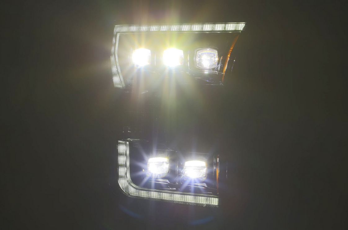 AlphaRex 2015-2017 Ford F150 / 2017-2020 F150 Raptor NOVA-Series LED Projector Headlights Black