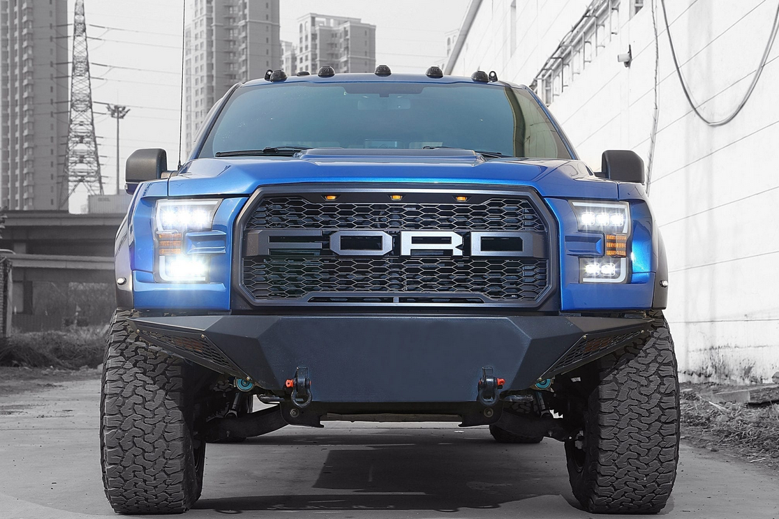 AlphaRex 2015-2017 Ford F150 / 2017-2020 F150 Raptor NOVA-Series LED Projector Headlights Black