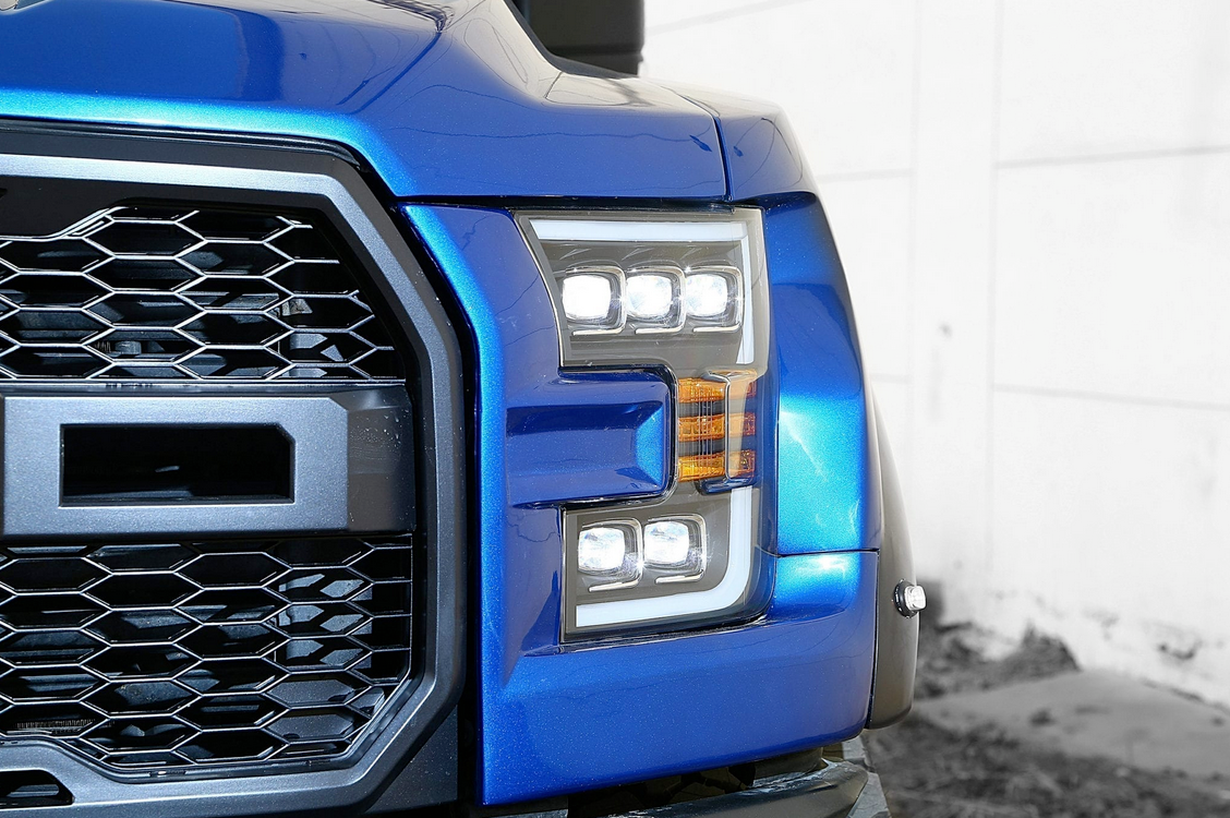 AlphaRex 2015-2017 Ford F150 / 2017-2020 F150 Raptor NOVA-Series LED Projector Headlights Black