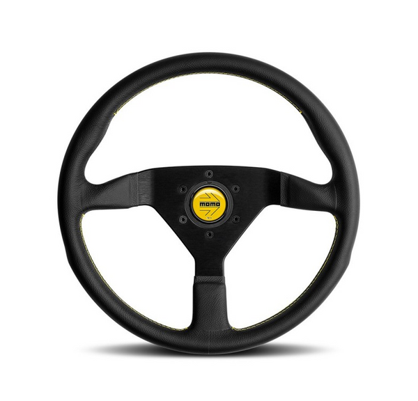 Momo Monte Carlo With Yellow Stitching Steering Wheel 350mm