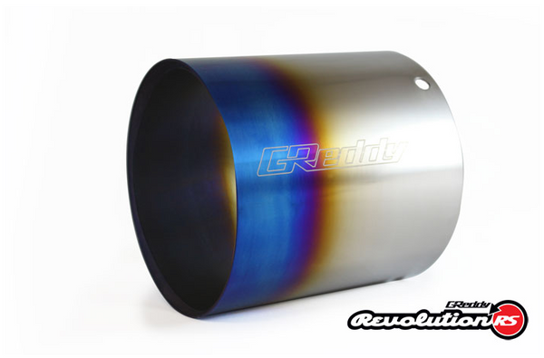 GReddy Burnt Titanium Tip (105mm Dia/150mm Length) for Revolution RS/RS-TI/RS-Race