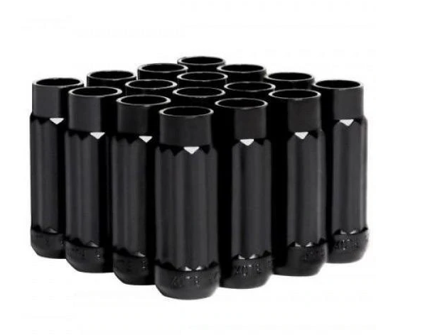 BLOX Racing 12-Sided P17 Tuner Lug Nuts 12x1.5 - Black Steel - Set of 16