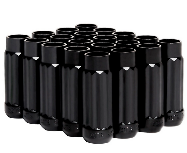 BLOX Racing 12-Sided P17 Tuner Lug Nuts 12x1.5 - Black Steel - Set of 20