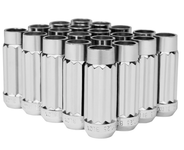 BLOX Racing 12-Sided P17 Tuner Lug Nuts 12x1.5 - Chrome Steel - Set of 20