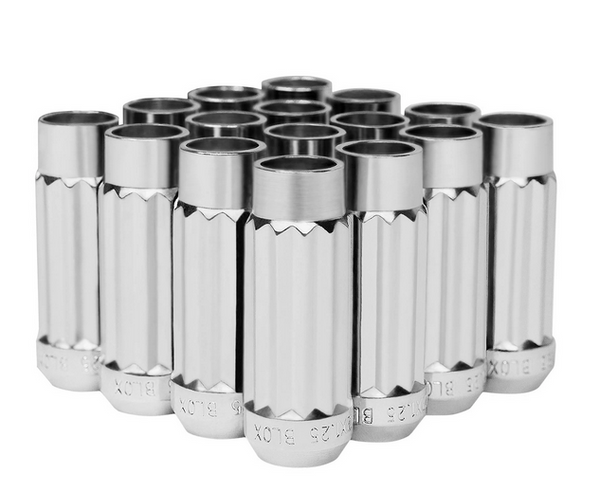 BLOX Racing 12-Sided P17 Tuner Lug Nuts 12x1.5 - Chrome Steel - Set of 16